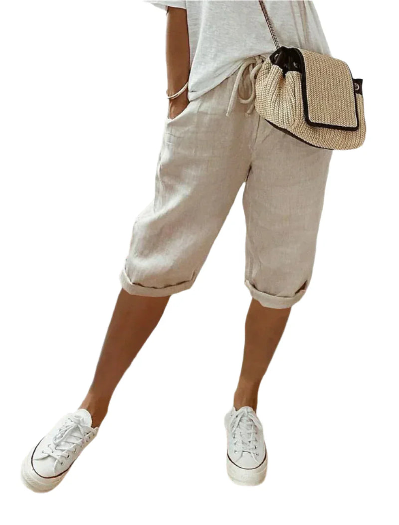 Pantaloni eleganți din in pentru femei