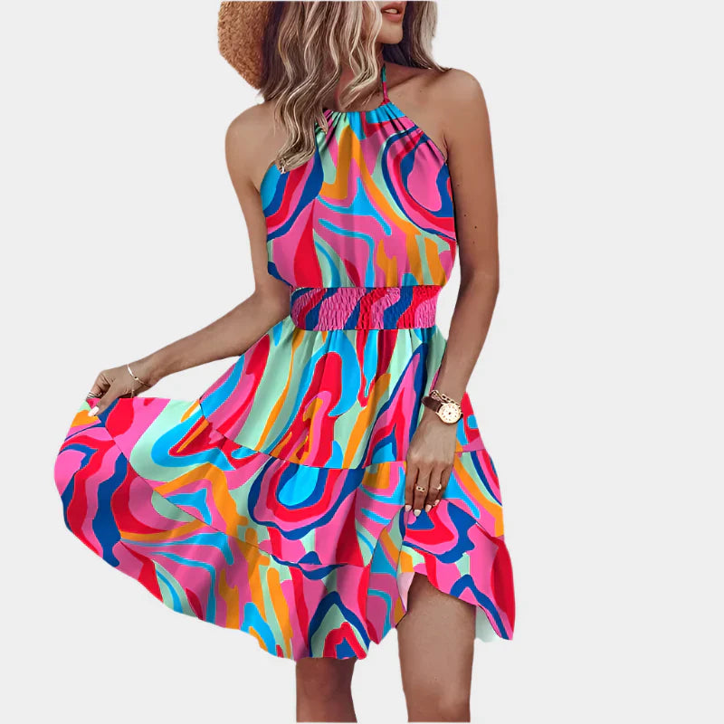 Rochie mini sexy cu model neregulat și design fără spate