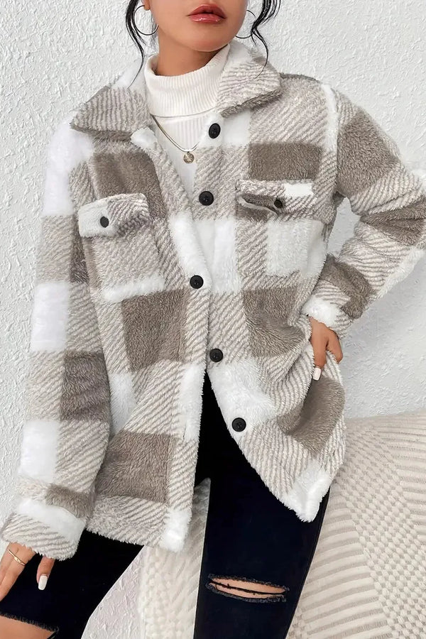 Martin | Jachetă stilată din fleece cu carouri