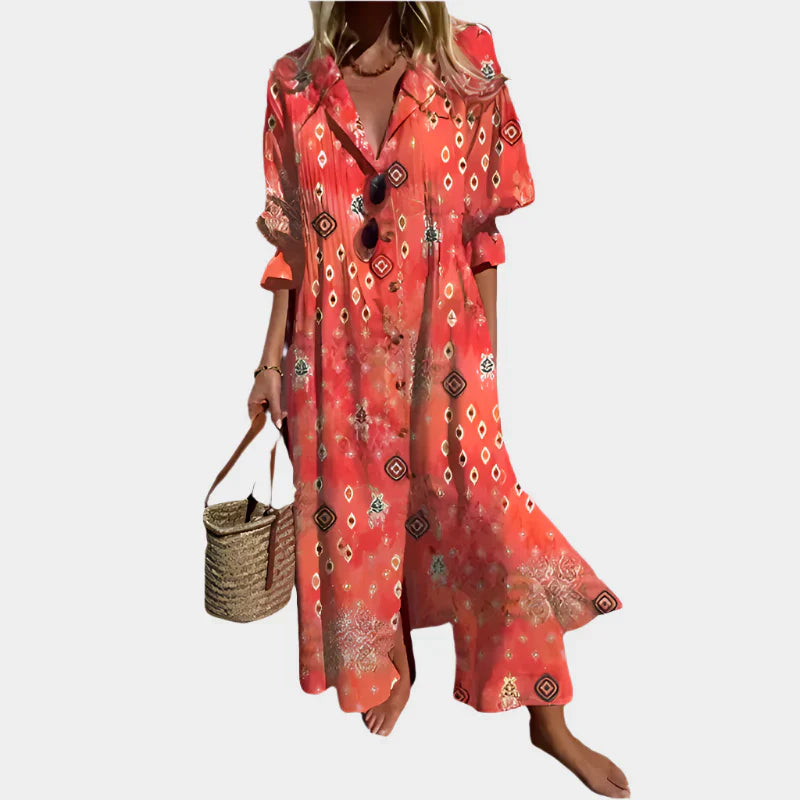 Rochie Boho Aerisită cu Mâneci Bufante