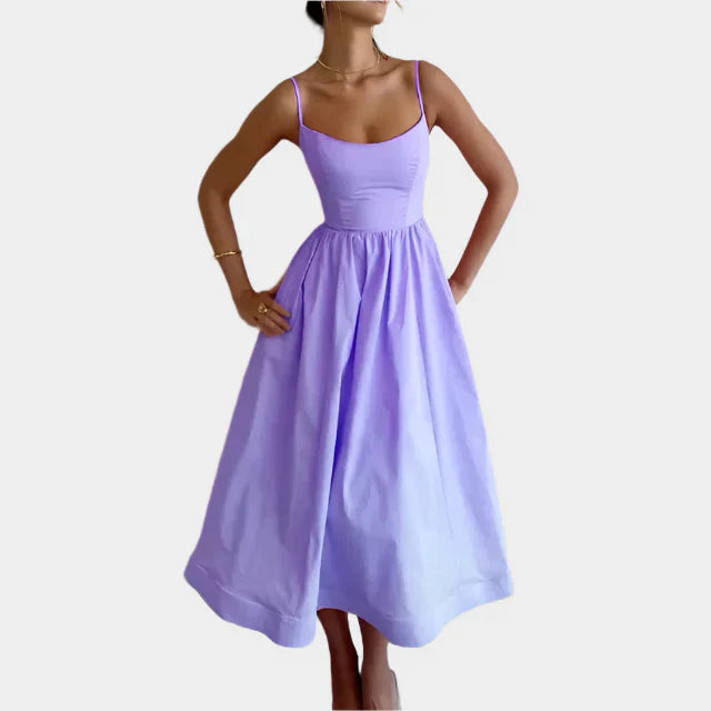 Rochie cu linie lată și moale din satin