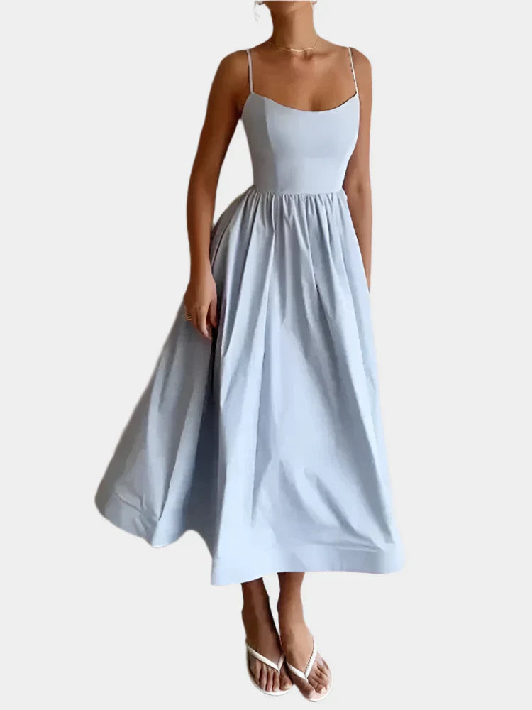 Rochie cu linie lată și moale din satin