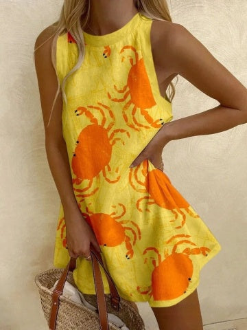 Orvienne™ | Rochie mini cu imprimeu cu crab