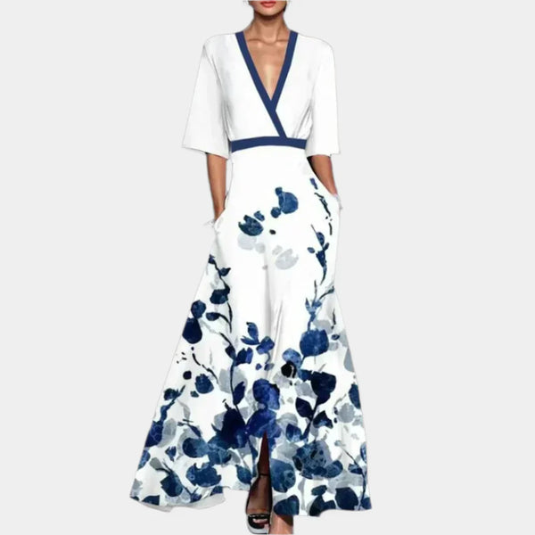 Rochie florală cu decolteu în V