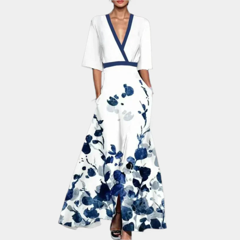 Rochie florală cu decolteu în V