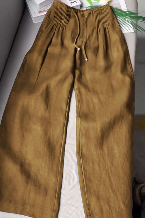 AMELINA – PANTALONI COMODI DIN IN CU PLISURI