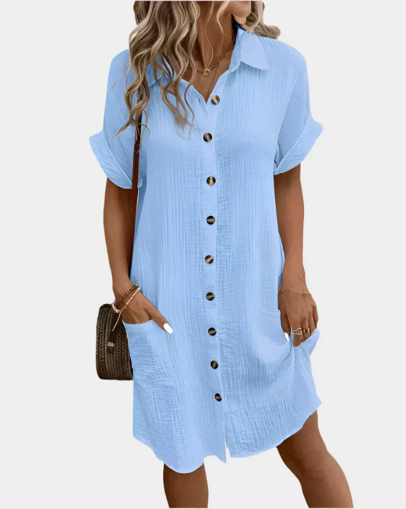Rochie de bumbac și in pentru femei