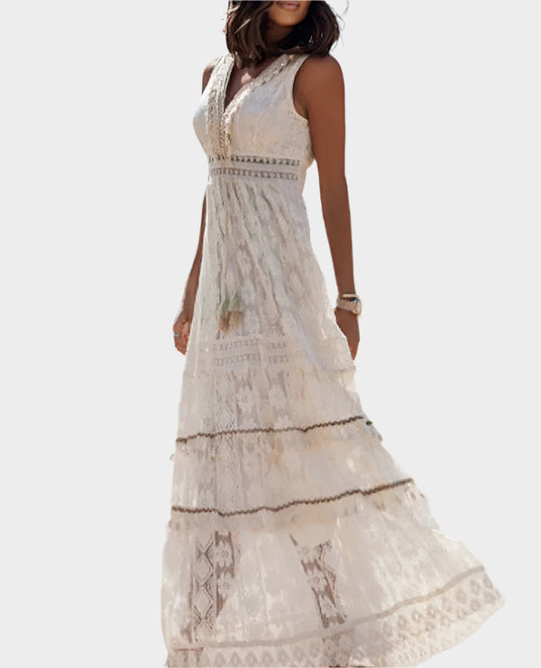 Rochie retro cu stil boho și cordon