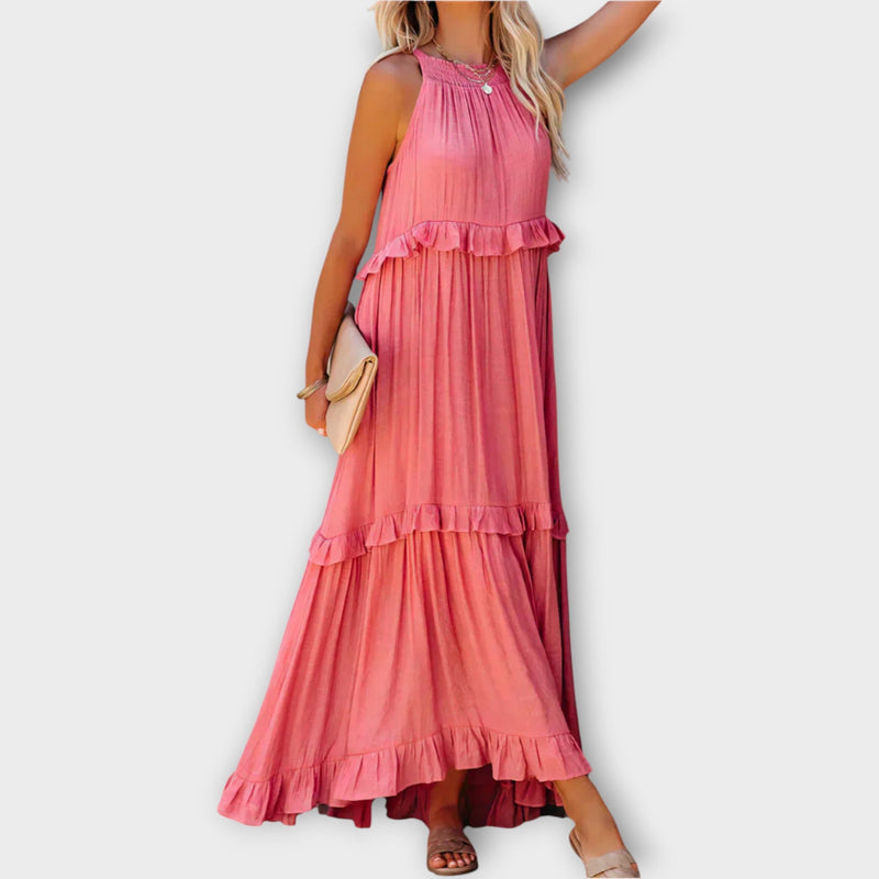 Rochie cu bretele subțiri și linie elegantă