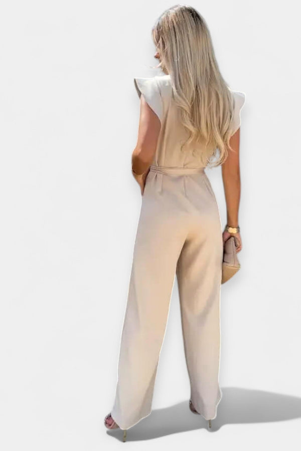 Salopetă lungă cu mâneci fluture