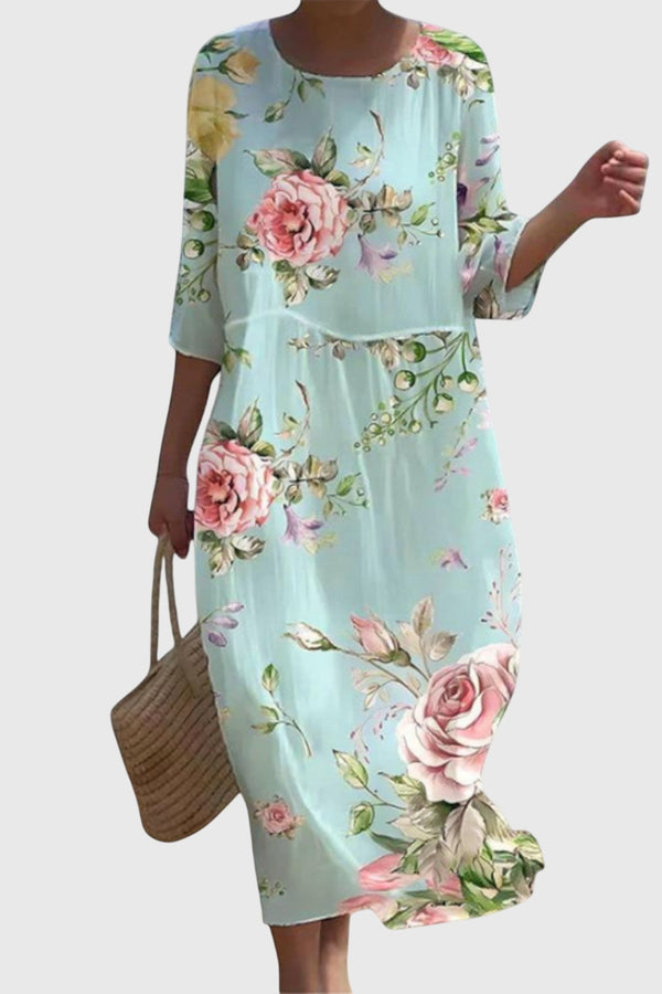 Hayley™ | Rochie maxi florală stilată