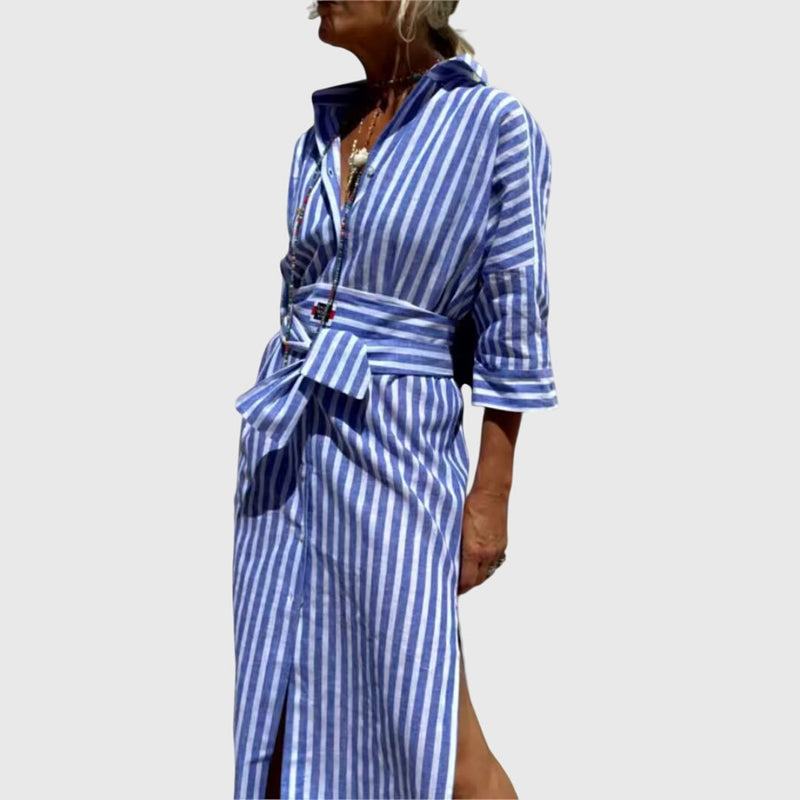 Ellen™ | Rochie clasică cu dungi