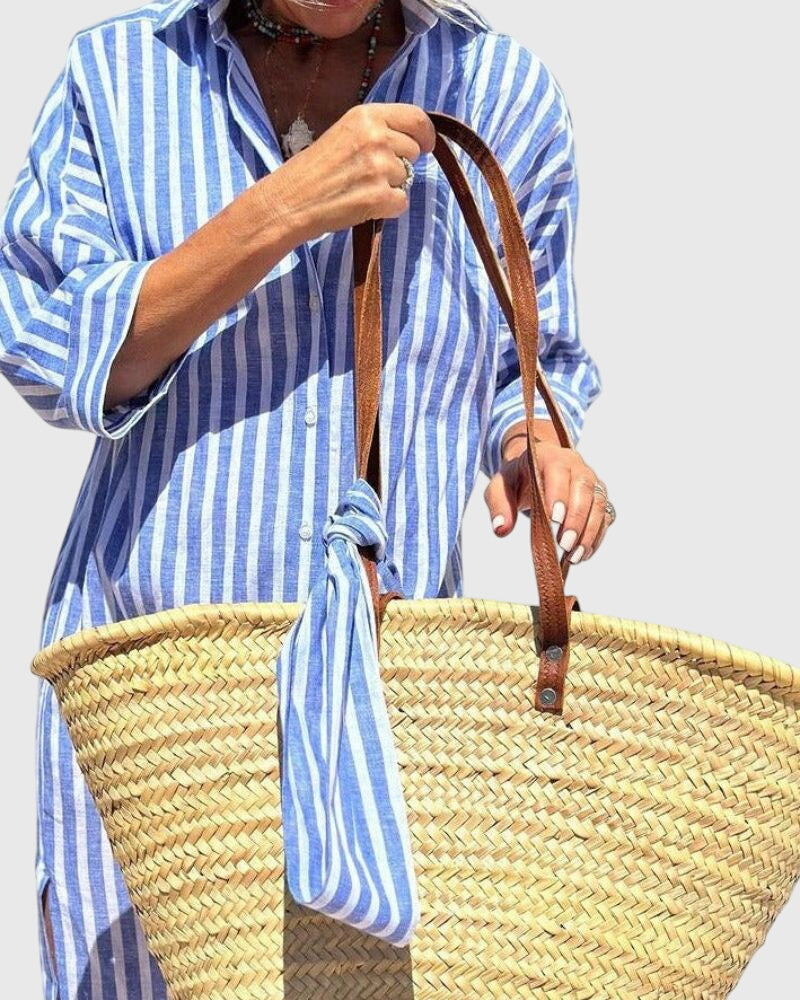 Ellen™ | Rochie clasică cu dungi