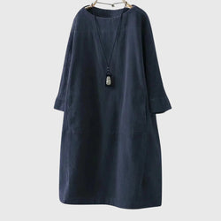 Grace | Rochie midi lejeră din catifea de tip corduroy
