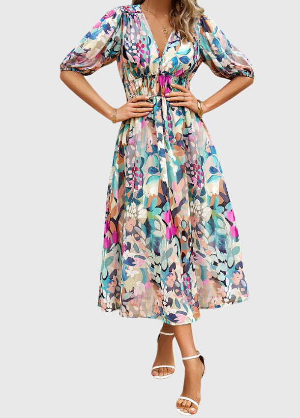 Merlin™ | Rochie midi florală avantajoasă