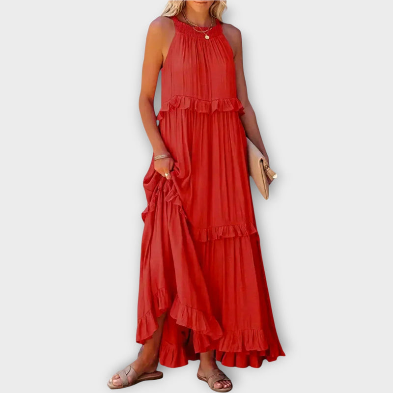 Rochie cu bretele subțiri și linie elegantă