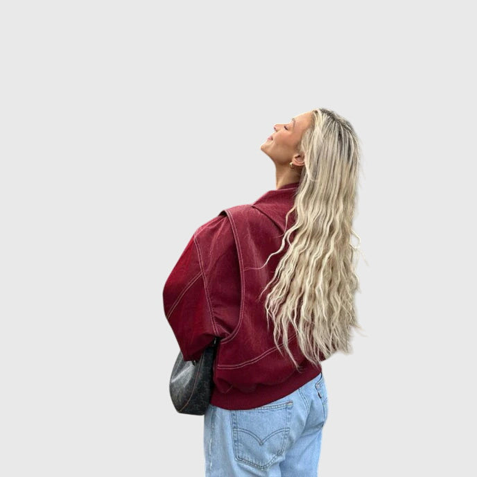 Faye™ - Jachetă supradimensionată din piele