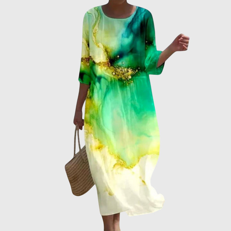Hayley™ | Rochie maxi florală stilată
