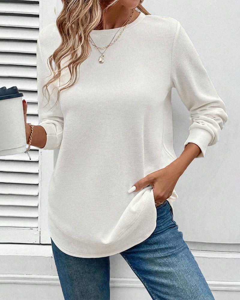 Amari | Bluza cu guler rotund și mâneci lungi