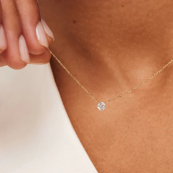 Colier cu piatră Moissanite Cléa | Aur