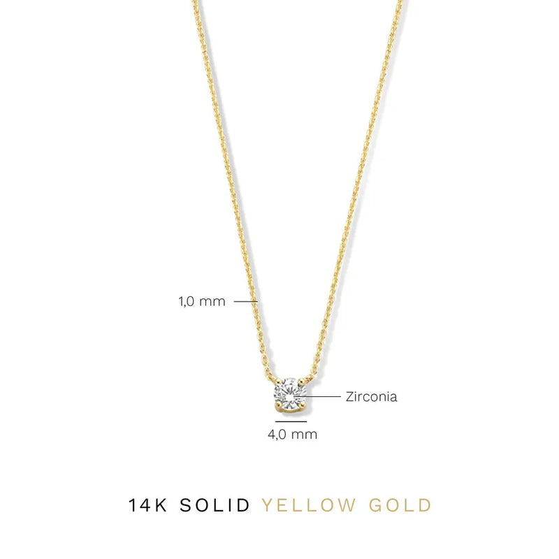 Colier cu piatră Moissanite Cléa | Aur
