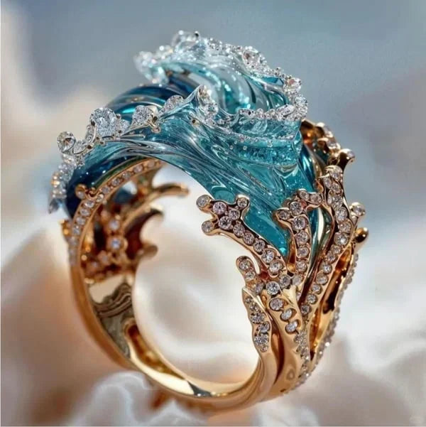 Inel Azure Pledge | Aur 18k