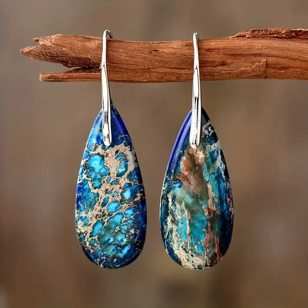 Cercei Azure Ocean Stone | Aur Alb