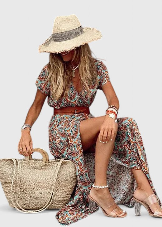 Lorraine | Rochie maxi boho stilată