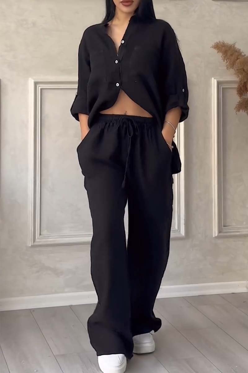 Fara | Set Luxe din Bumbac și In – Cămașă și Pantaloni