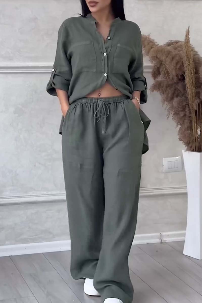 Fara | Set Luxe din Bumbac și In – Cămașă și Pantaloni