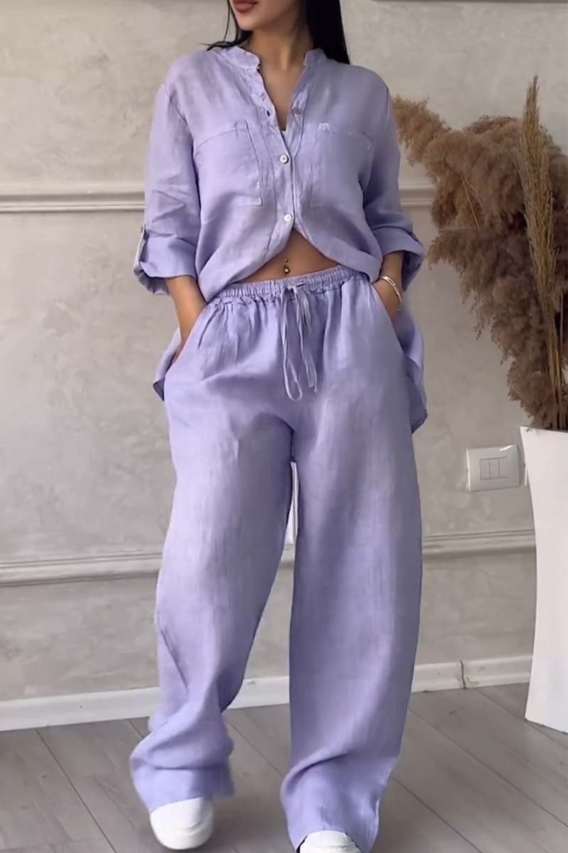 Fara | Set Luxe din Bumbac și In – Cămașă și Pantaloni