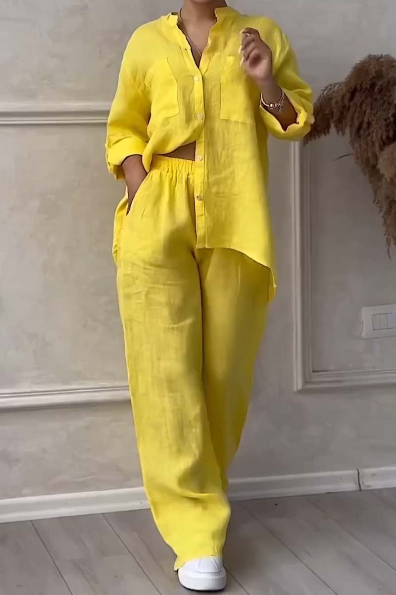 Fara | Set Luxe din Bumbac și In – Cămașă și Pantaloni