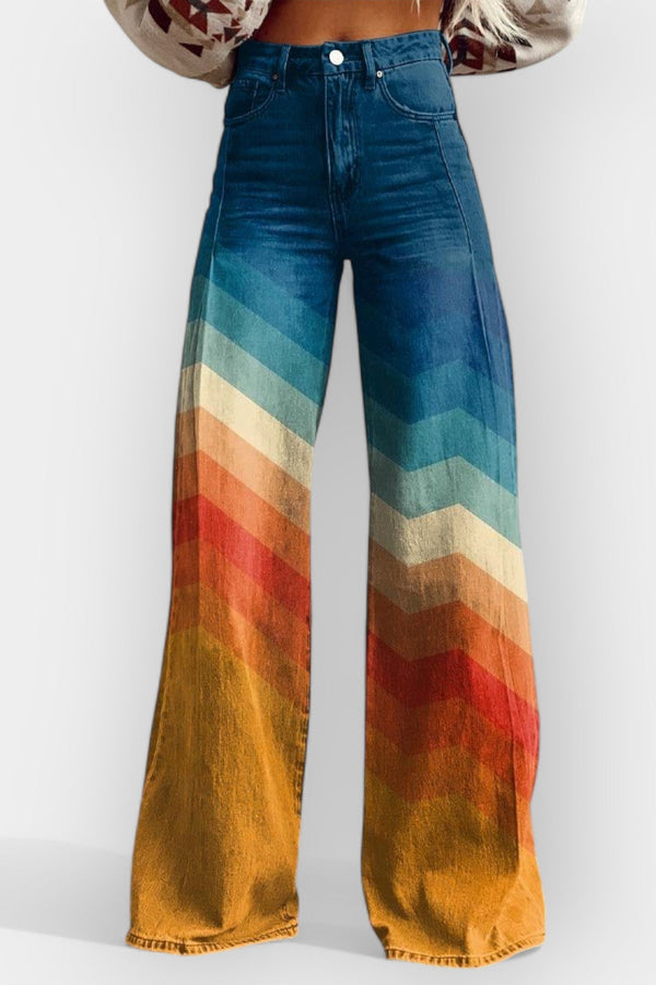 Pantaloni evazați cu talie înaltă