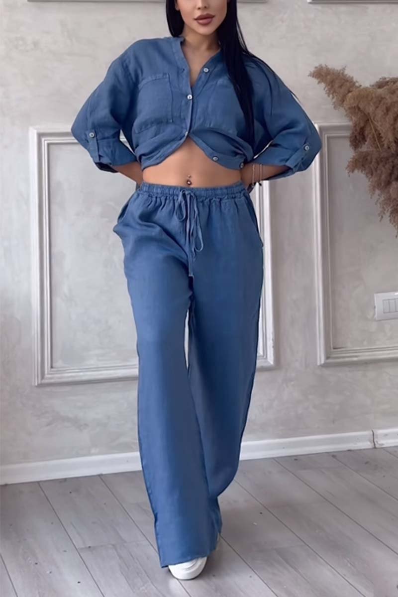 Fara | Set Luxe din Bumbac și In – Cămașă și Pantaloni