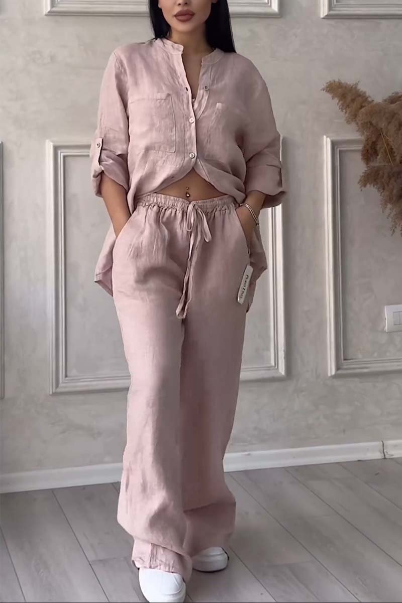 Fara | Set Luxe din Bumbac și In – Cămașă și Pantaloni