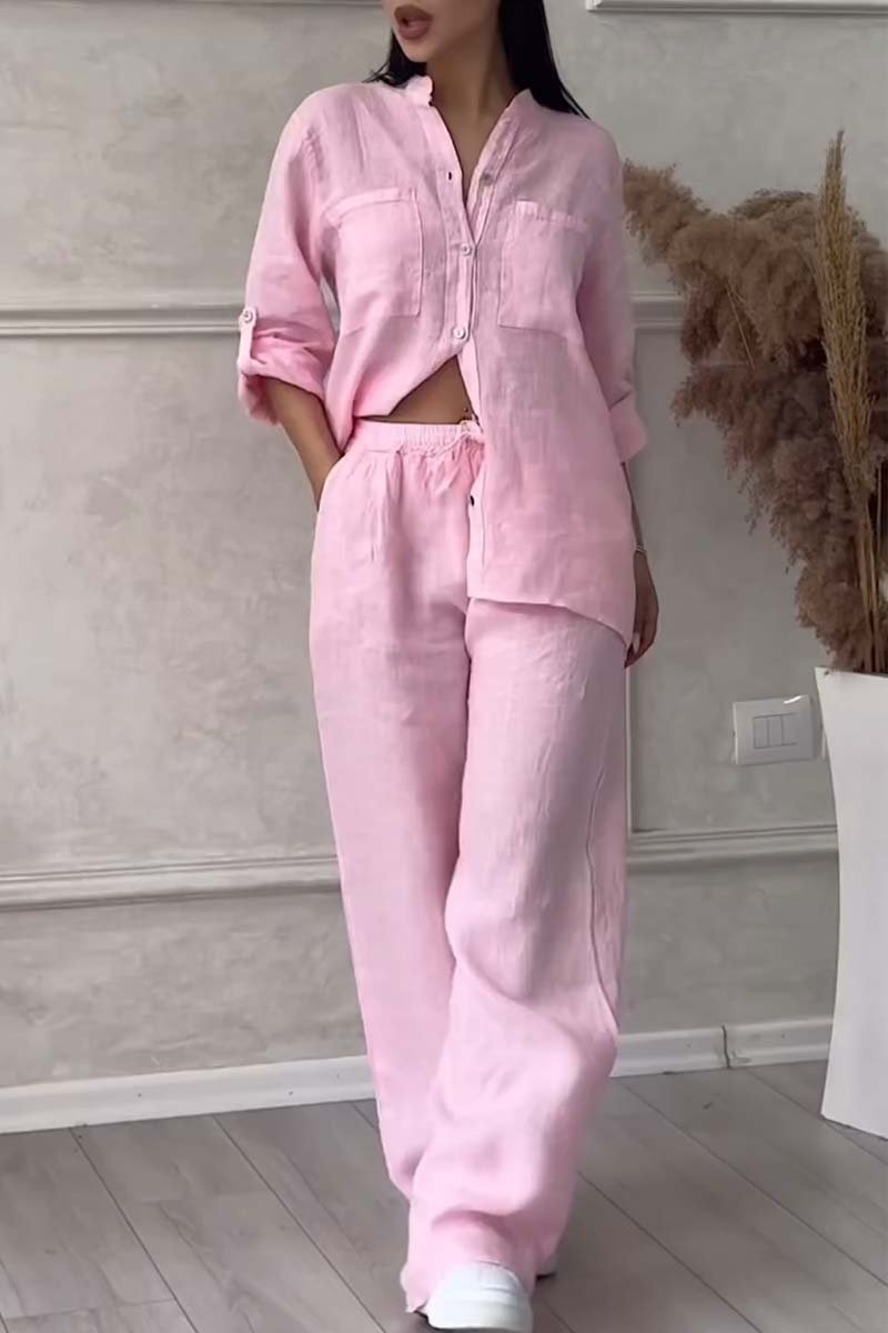 Fara | Set Luxe din Bumbac și In – Cămașă și Pantaloni