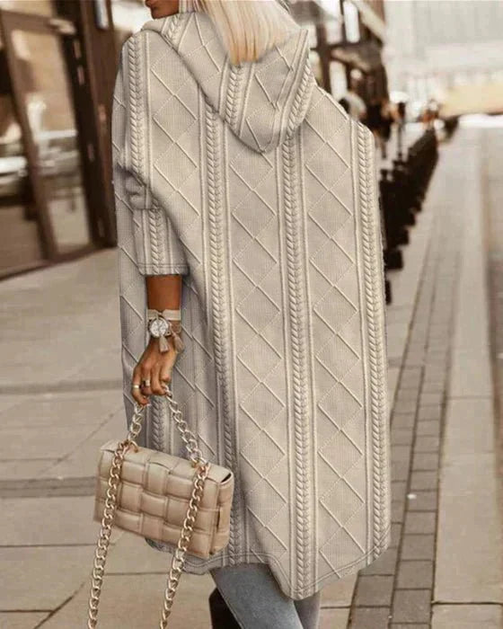 Jelone - Cardigan cu glugă, lungime extinsă