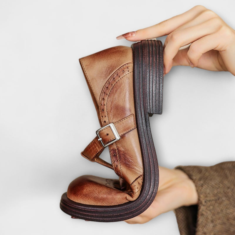 Pantofi Mary Jane eleganți din piele