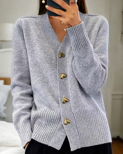 Chasie | Cardigan Elegant cu Nasture în Formă de Inimă