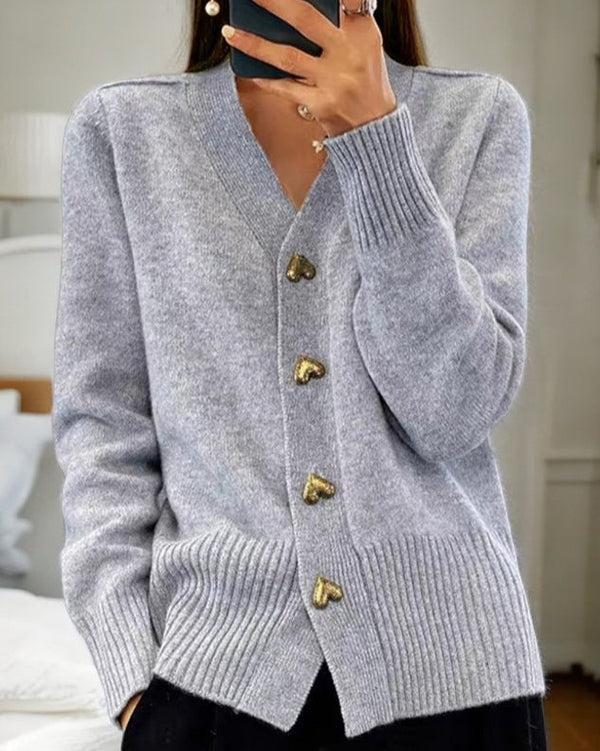 Chasie | Cardigan Elegant cu Nasture în Formă de Inimă