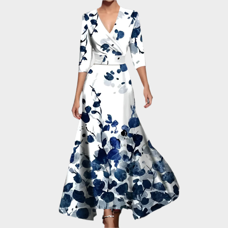 Rochie midi cu talie înaltă și croială lejeră