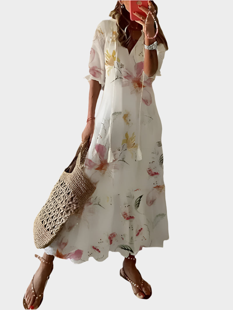 Rochie vintage cu decolteu în V
