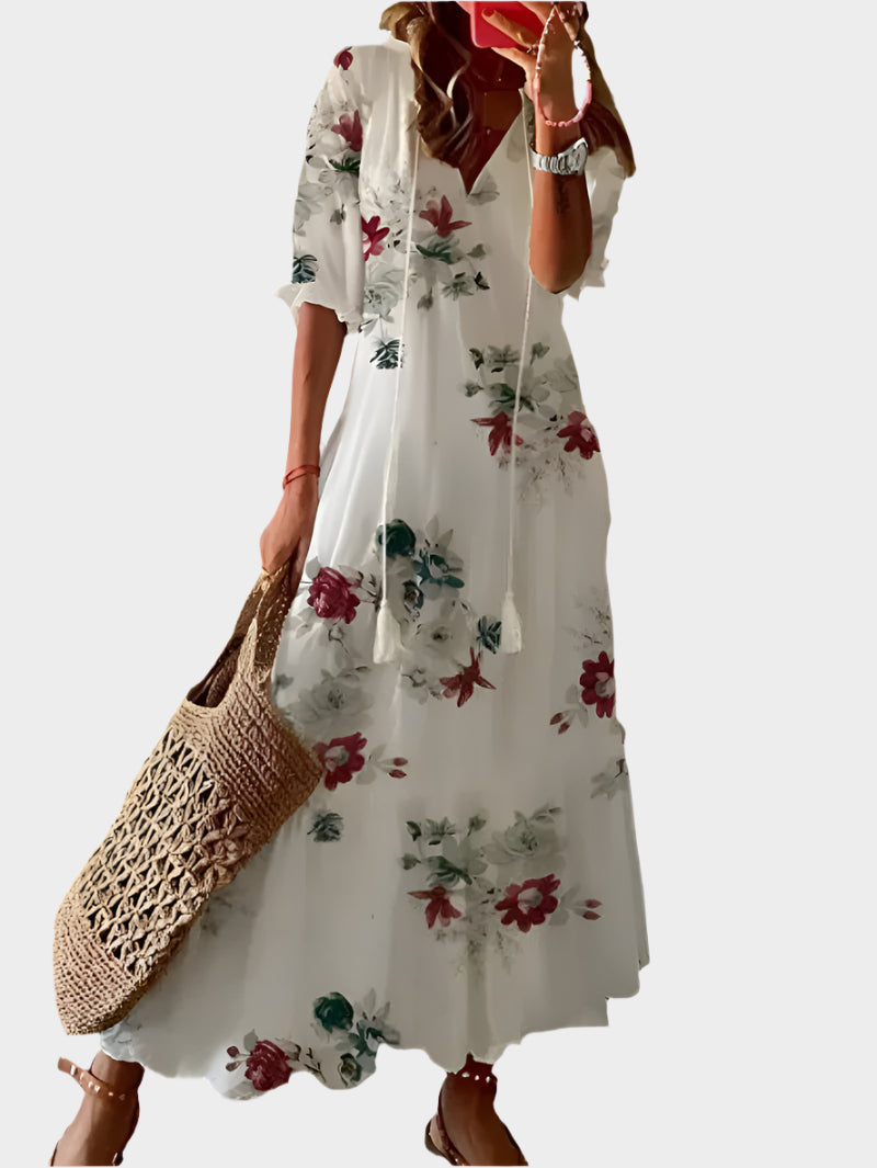 Rochie vintage cu decolteu în V